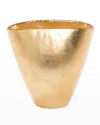 Vietri Moon Glass Leaf Medium Vase In Gold