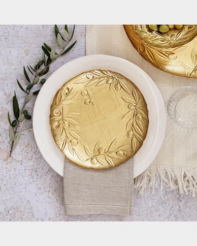 Vietri Moon Glass Olive Salad Plate In Gold