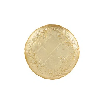 Vietri Moon Glass Olive Salad Plate In Gold