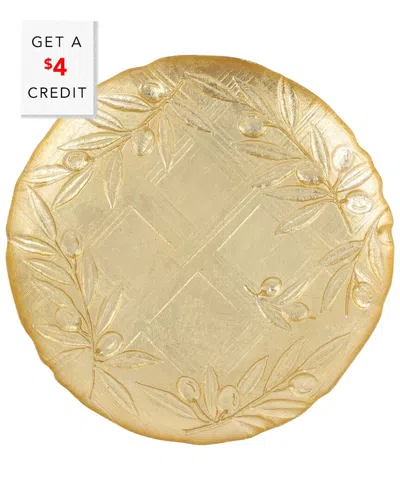 Vietri Moon Glass Olive Salad Plate With $4 Credit In Gold