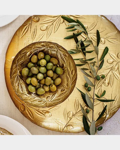 Vietri Moon Glass Olive Small Bowl In Gold