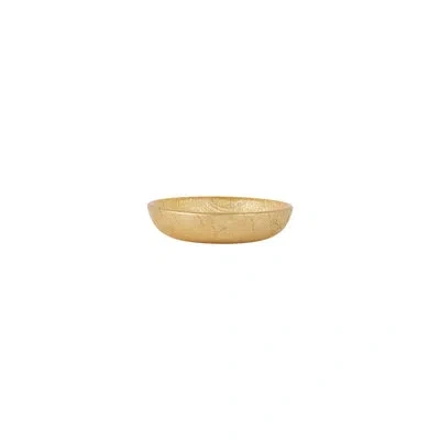 Vietri Moon Glass Shallow Dipping Bowl In Gold