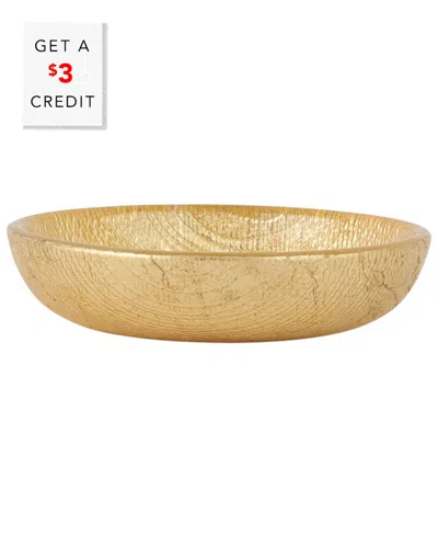 Vietri Moon Glass Shallow Dipping Bowl With $3 Credit In Gold