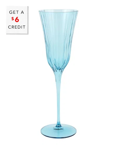 Vietri Natalia Champagne Glass With $6 Credit In Blue