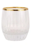 Vietri Natalia Gold Rim Double Old-fashioned Glass In Gold