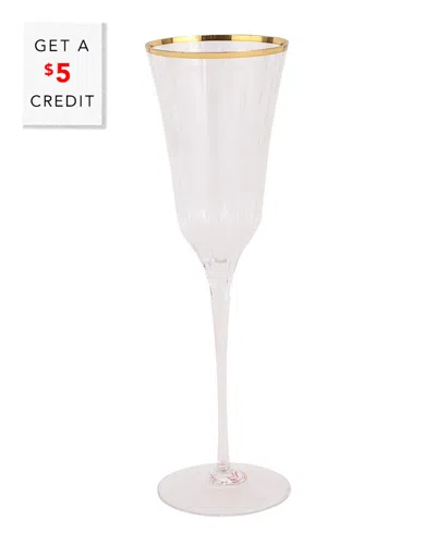 VIETRI VIETRI NATALIA GOLD CHAMPAGNE GLASS  WITH $7 CREDIT