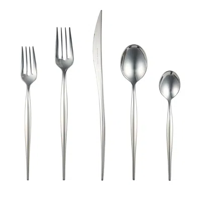 Vietri Natura 5 Piece Place Setting, Set Of 4 In Silver