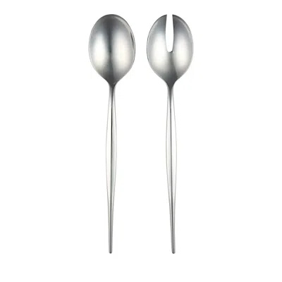 Vietri Natura Salad Serving Set In Silver