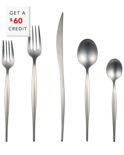 Vietri Natura Satin 5pc Place Setting (set Of 4) With $60 Credit In Metallic
