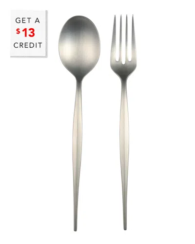 Vietri Natura Satin Finish Serving Set In Silver
