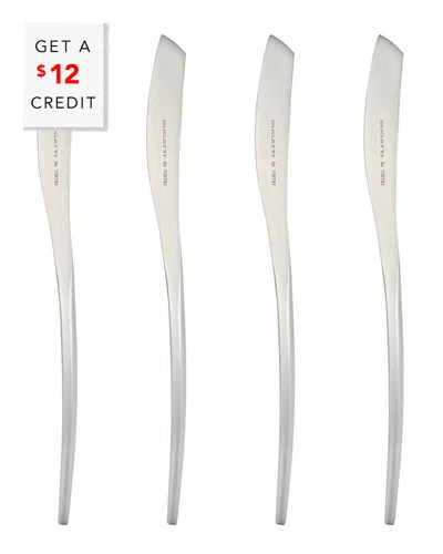 Vietri Natura Satin Finish Spreaders, Set Of 4 In Silver
