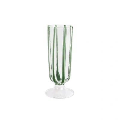 Vietri Nuovo 8 Oz. Glass Flute In Green,clear