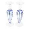 Vietri Nuovo Stripe Candlestick Holders, Set Of 2 In Blue