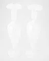 Vietri Nuovo Stripe Candlestick Holders, Set Of 2 In White