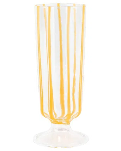 Vietri Nuovo Stripe Champagne Glass In Yellow