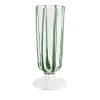 Vietri Nuovo Stripe Champagne Glass In Green