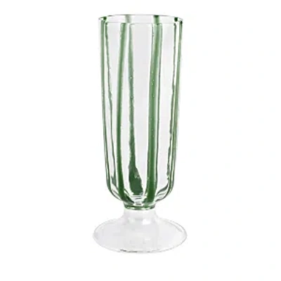 Vietri Nuovo Stripe Champagne Glass In Green