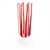 Vietri Nuovo Stripe Champagne Glass In Red