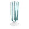 Vietri Nuovo Stripe Champagne Glass In Teal