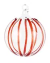 Vietri Nuovo Stripe Glass Ornament In Red