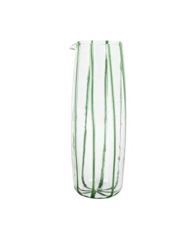 Vietri Nuovo Stripe Pitcher In Green