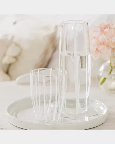 Vietri Nuovo Stripe Pitcher In White