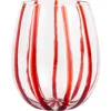 Vietri Nuovo Stripe Stemless Wine Glass In Red