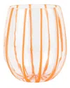 Vietri Nuovo Stripe Stemless Wine Glass In Orange