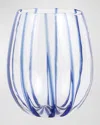 Vietri Nuovo Stripe Stemless Wine Glass In Blue