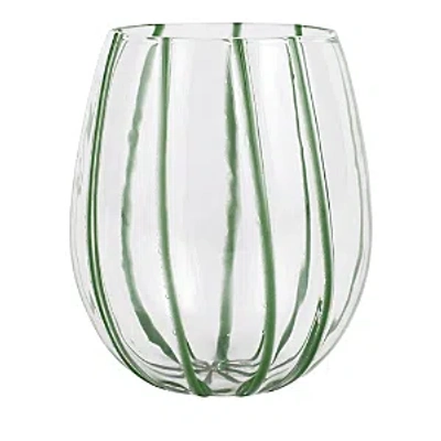 Vietri Nuovo Stripe Stemless Wine Glass In Green