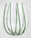Vietri Nuovo Stripe Stemless Wine Glass In Green