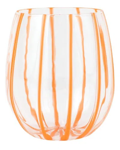 VIETRI VIETRI NUOVO STRIPE STEMLESS WINE GLASS WITH $8 CREDIT