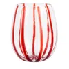 Vietri Nuovo Stripe Stemless Wine Glass In Red