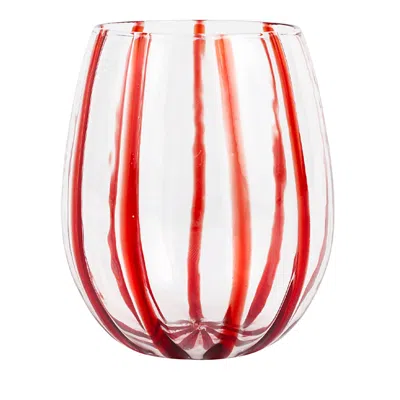 VIETRI NUOVO STRIPE STEMLESS WINE GLASS