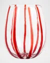 Vietri Nuovo Stripe Stemless Wine Glass In Red