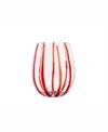 Vietri Nuovo Stripe Stemless Wine Glass In Red