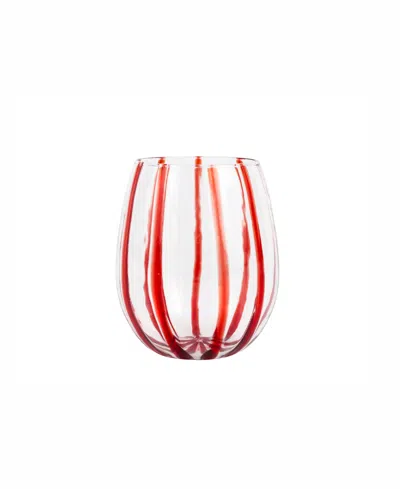 VIETRI NUOVO STRIPE STEMLESS WINE GLASS
