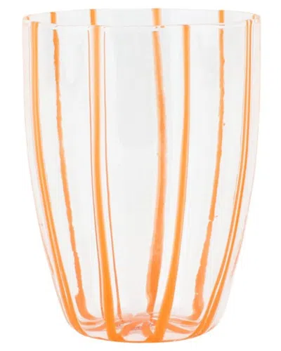 Vietri Nuovo Stripe Tall Tumbler In Orange