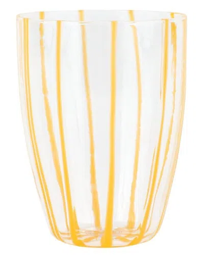 Vietri Nuovo Stripe Tall Tumbler In Yellow