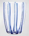 Vietri Nuovo Stripe Tumbler Glass In Blue