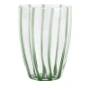 Vietri Nuovo Stripe Tumbler Glass In Green