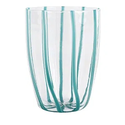 Vietri Nuovo Stripe Tall Tumbler In Teal