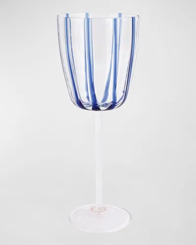 Vietri Nuovo Stripe Wine Glass In Blue