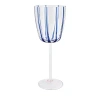 Vietri Nuovo Stripe Wine Glass In Blue