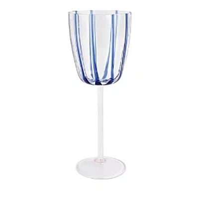 Vietri Nuovo Stripe Wine Glass In Blue
