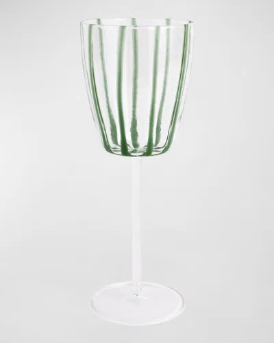 Vietri Nuovo Stripe Wine Glass In Green