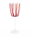 Vietri Nuovo Stripe Wine Glass In Red