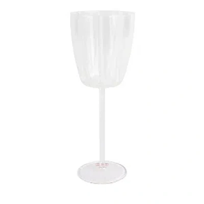 Vietri Nuovo Stripe Wine Glass In White