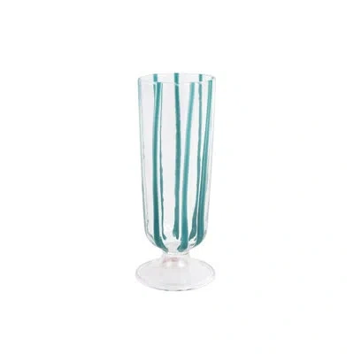 Vietri Nuovo Striped 8 Oz. Flute In Teal