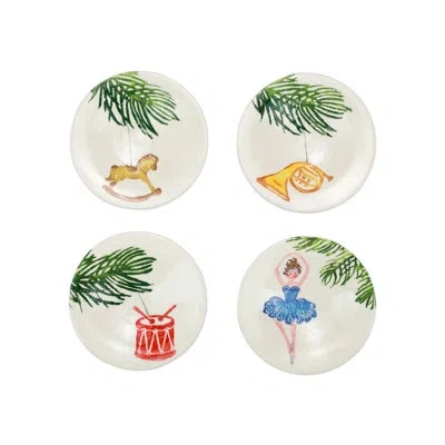 Vietri Nutcrackers Assorted Canape Plates In Blue;green;red;yellow